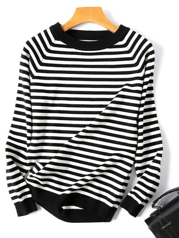 Striped Knitted Pullover Sweater