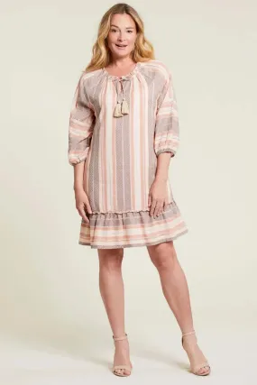 Striped Tassel-Tie Dress