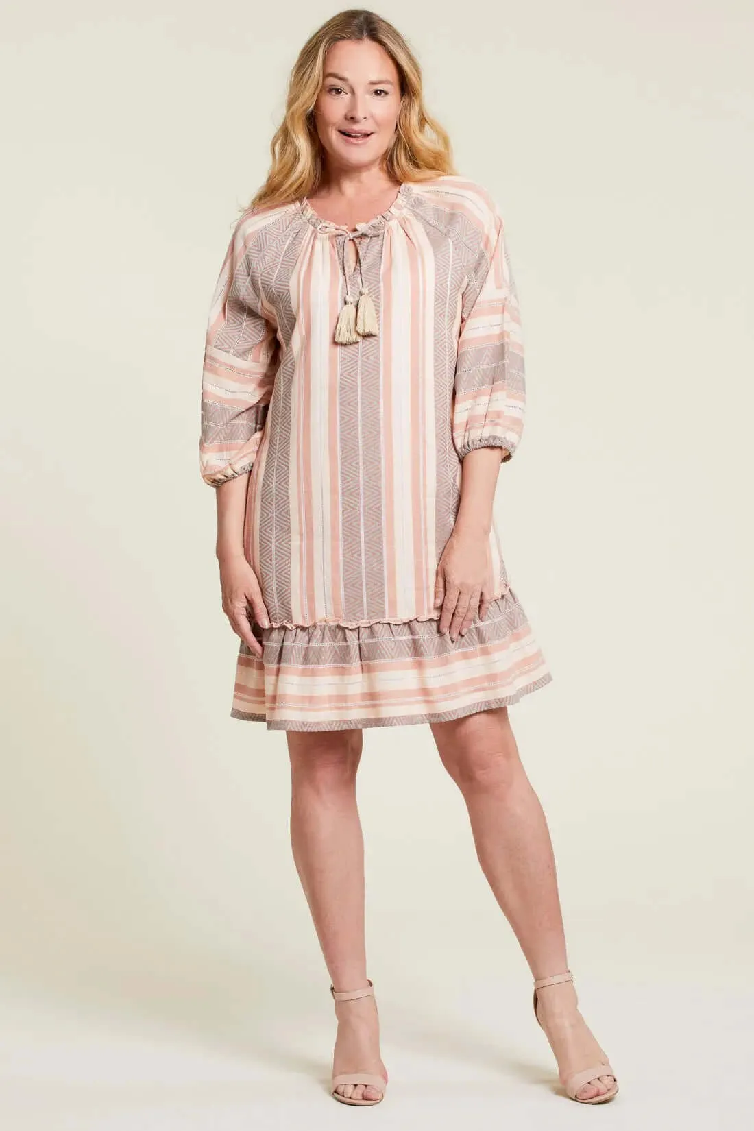 Striped Tassel-Tie Dress