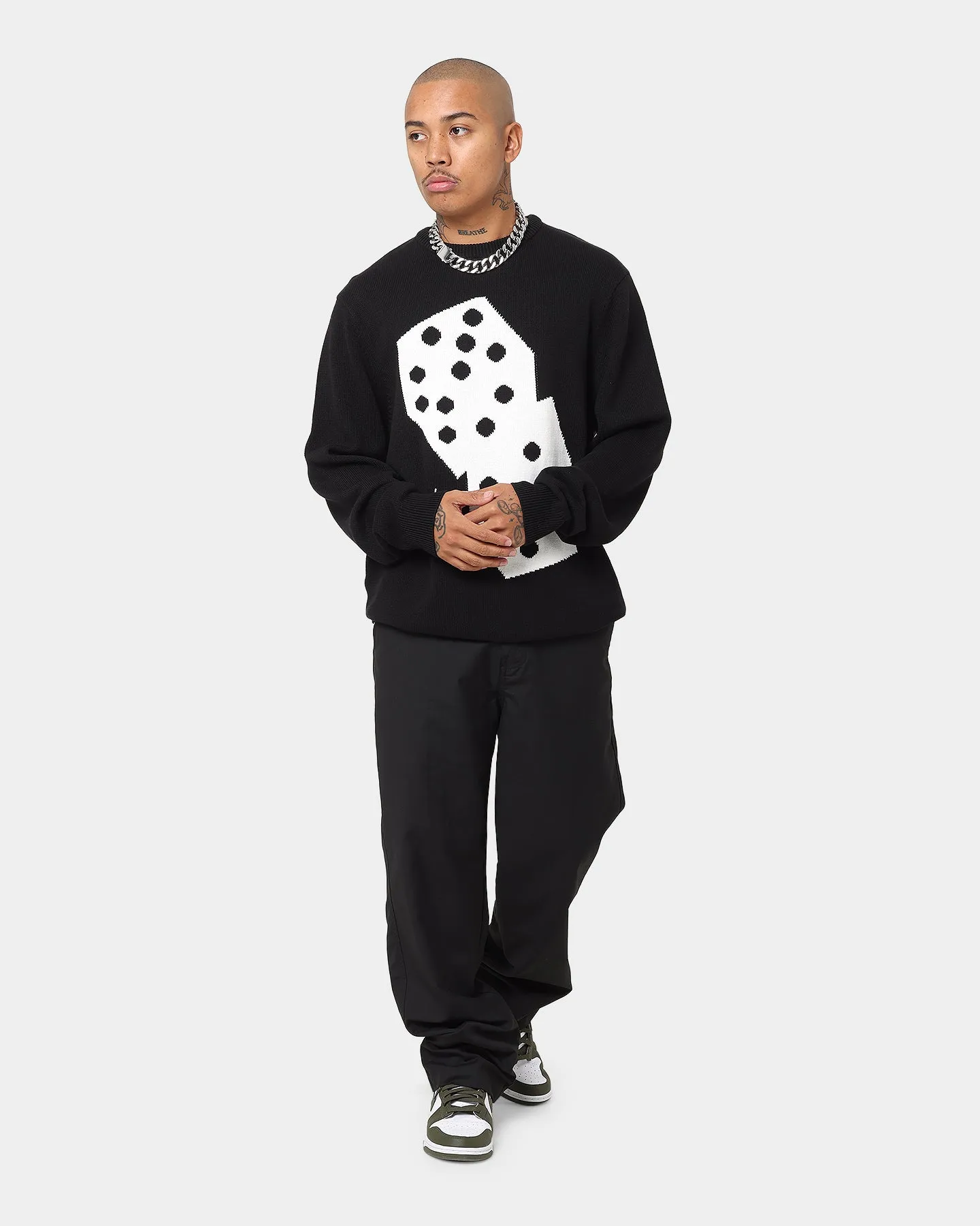 Stussy Dice Knit Crewneck Black