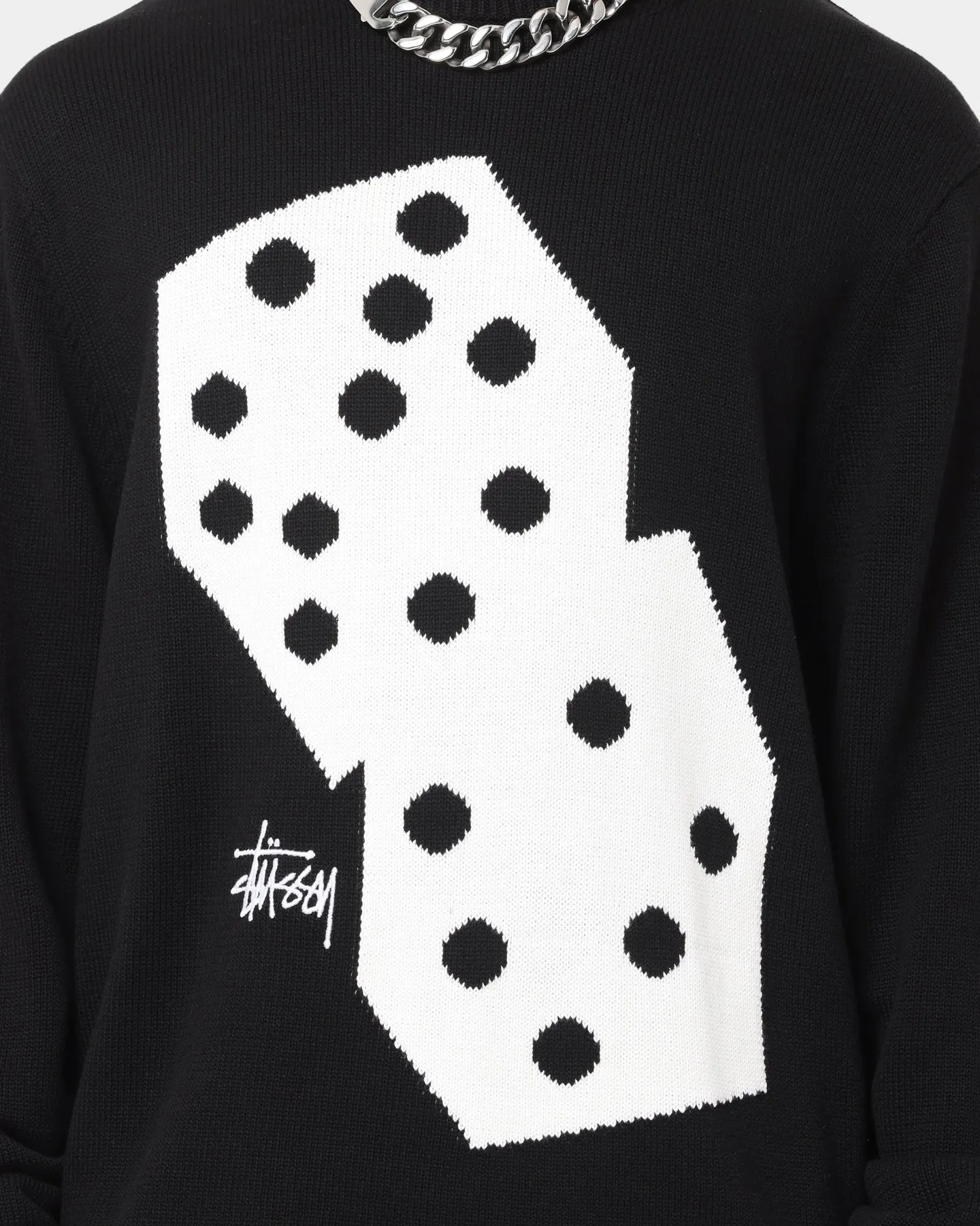 Stussy Dice Knit Crewneck Black