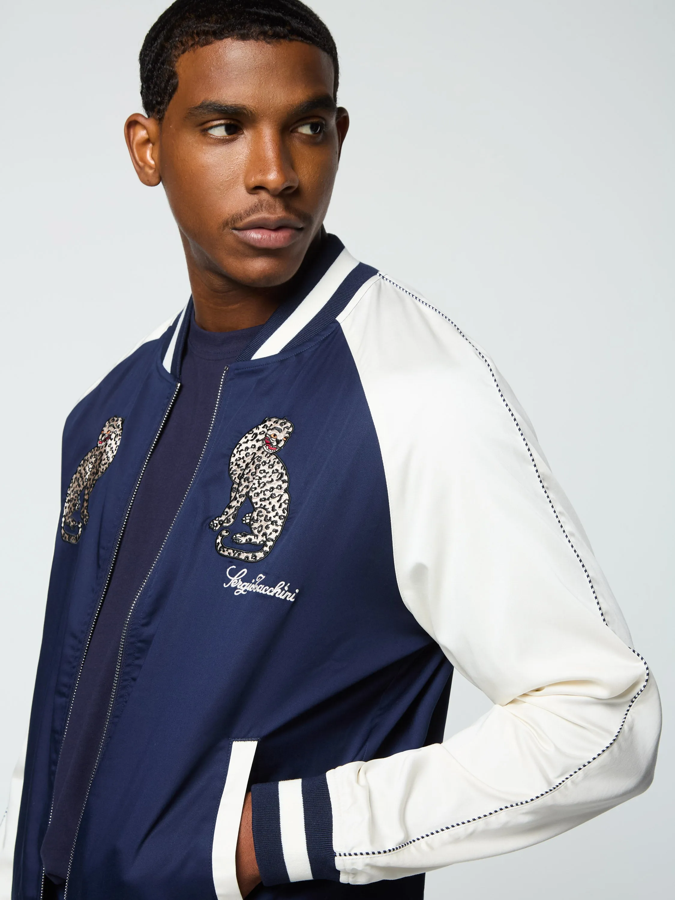 Suveniri Track Jacket- Maritime Blue/ Gardenia