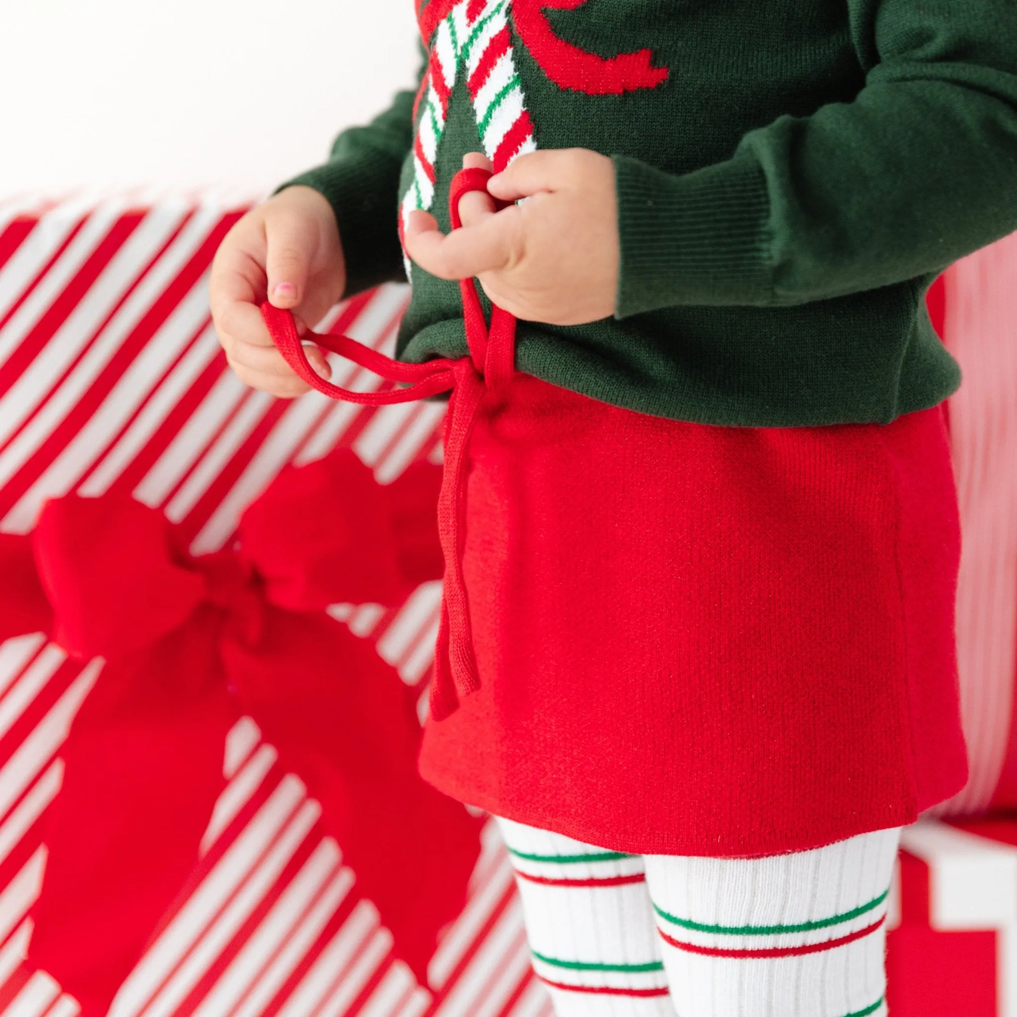 Sweater Skirt - Sparkly Bright Red