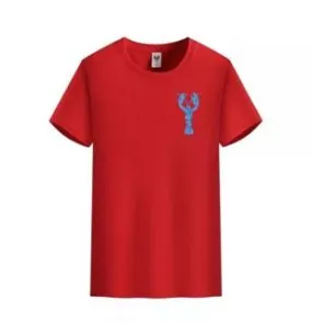 T-Shirt Blue Lobster on chest Red