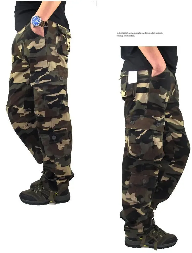 Tactical Camouflage  High-Quality Cotton Multi-Pocket Trousers