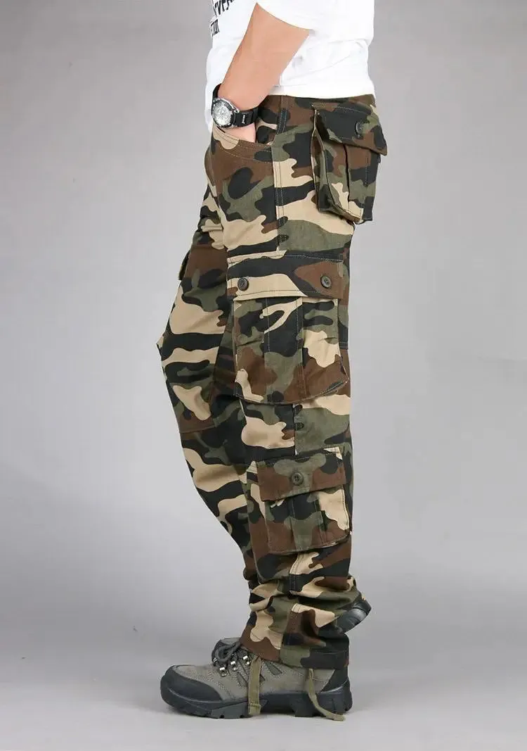 Tactical Camouflage  High-Quality Cotton Multi-Pocket Trousers