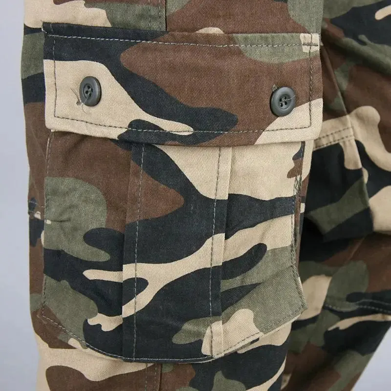 Tactical Camouflage  High-Quality Cotton Multi-Pocket Trousers