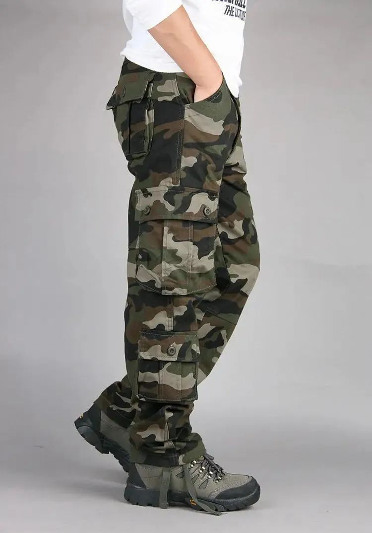 Tactical Camouflage  High-Quality Cotton Multi-Pocket Trousers