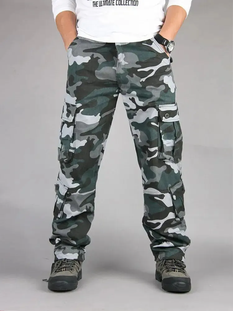 Tactical Camouflage  High-Quality Cotton Multi-Pocket Trousers