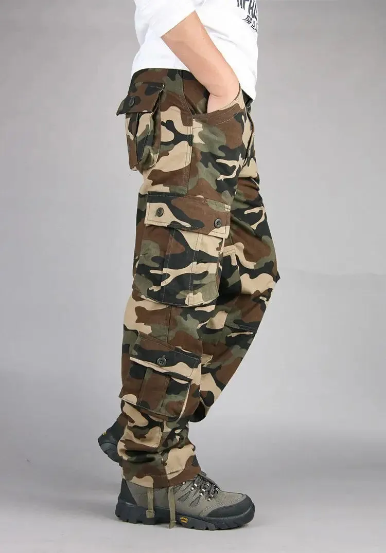 Tactical Camouflage  High-Quality Cotton Multi-Pocket Trousers