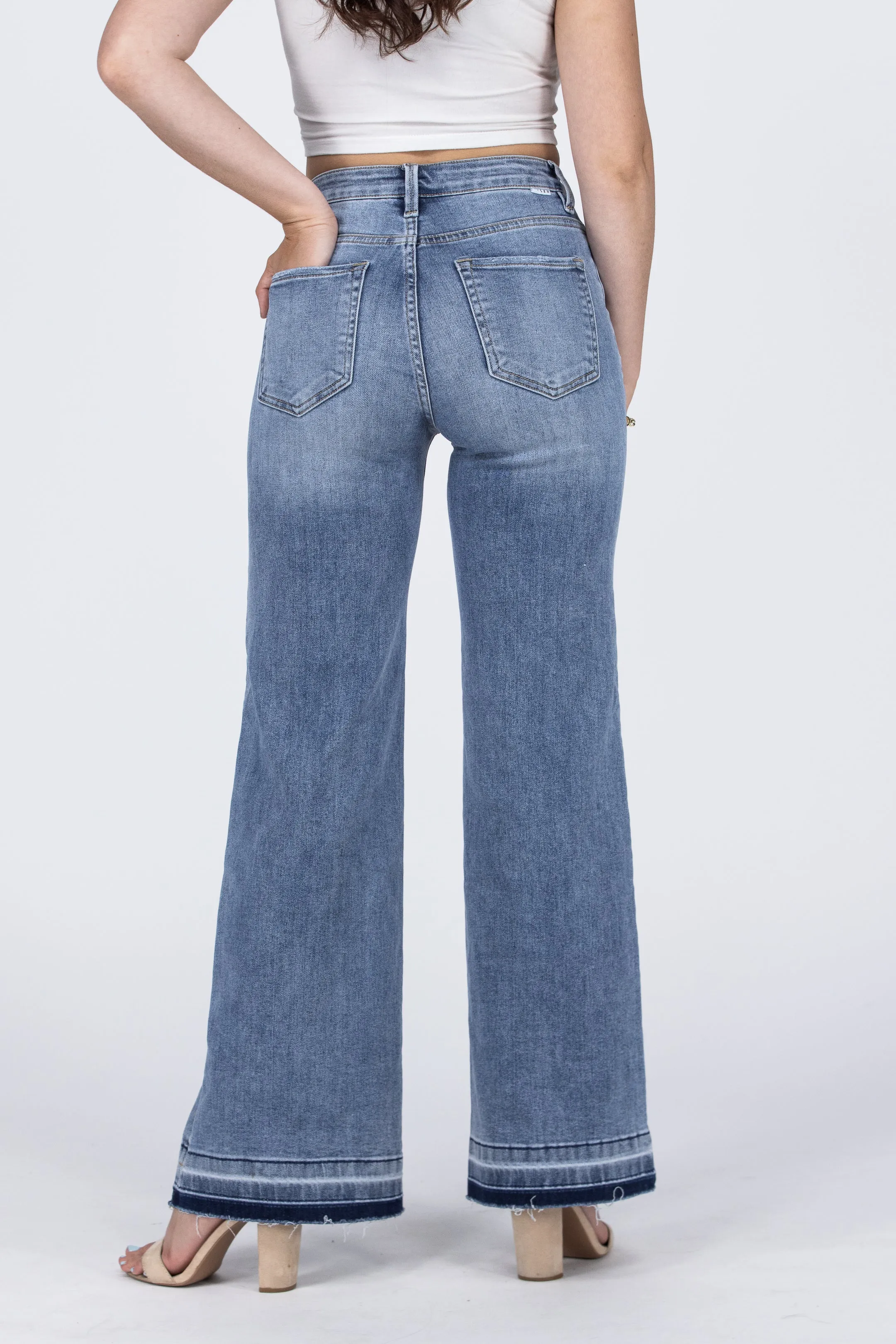 Take Me To Cali from Risen: High-Rise Button Fly Wide Leg Denim