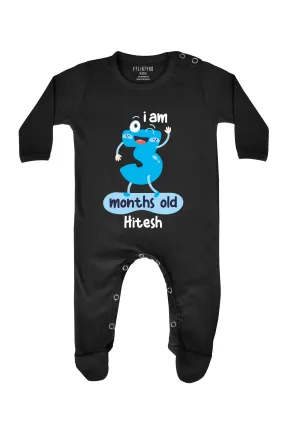 Three Months Milestone Baby Romper | Onesies w/ Custom Name