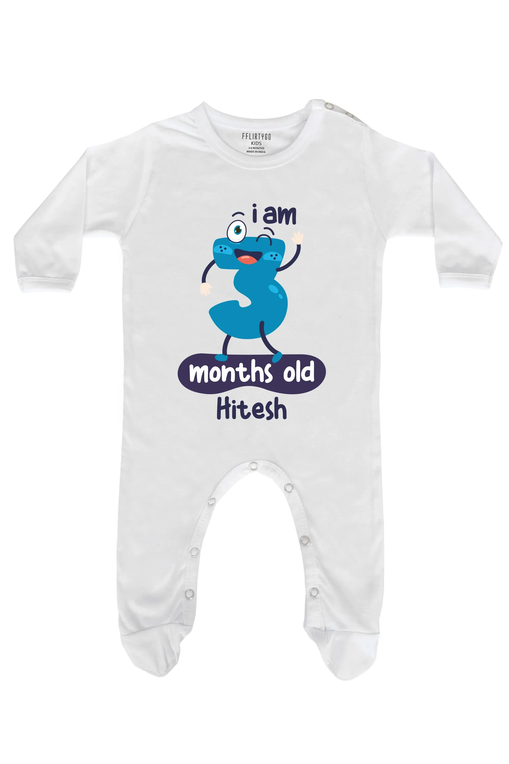 Three Months Milestone Baby Romper | Onesies w/ Custom Name