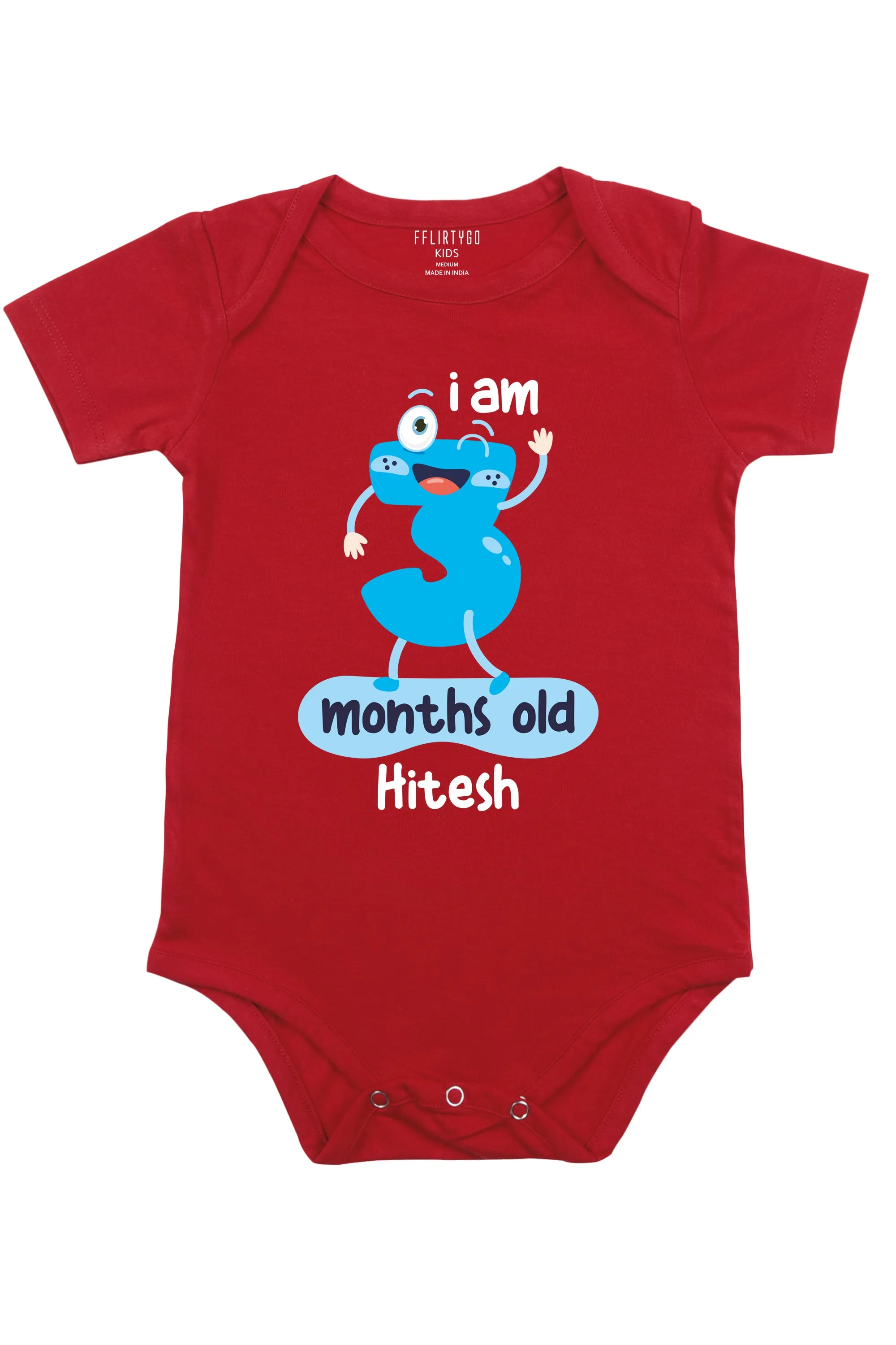 Three Months Milestone Baby Romper | Onesies w/ Custom Name