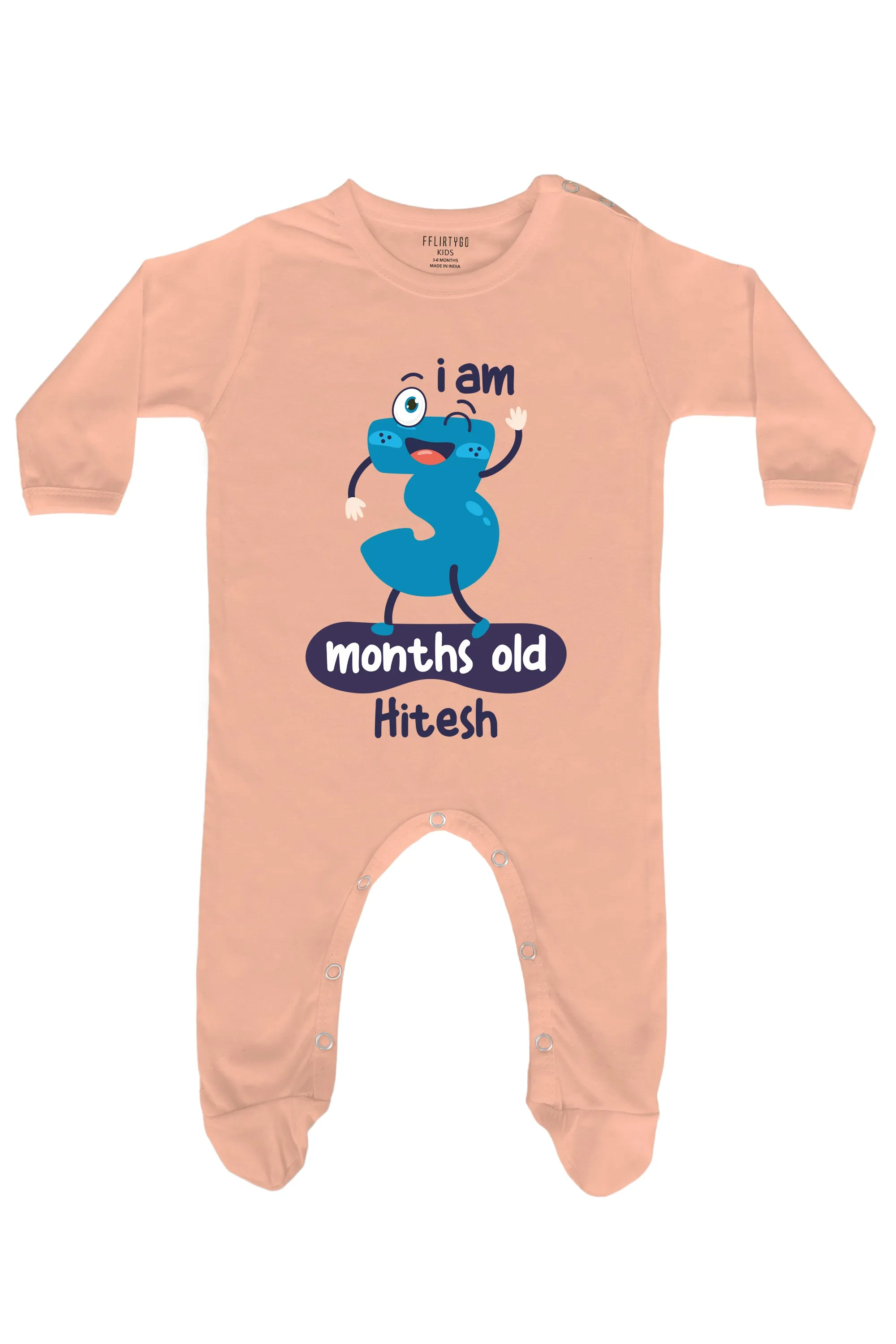 Three Months Milestone Baby Romper | Onesies w/ Custom Name