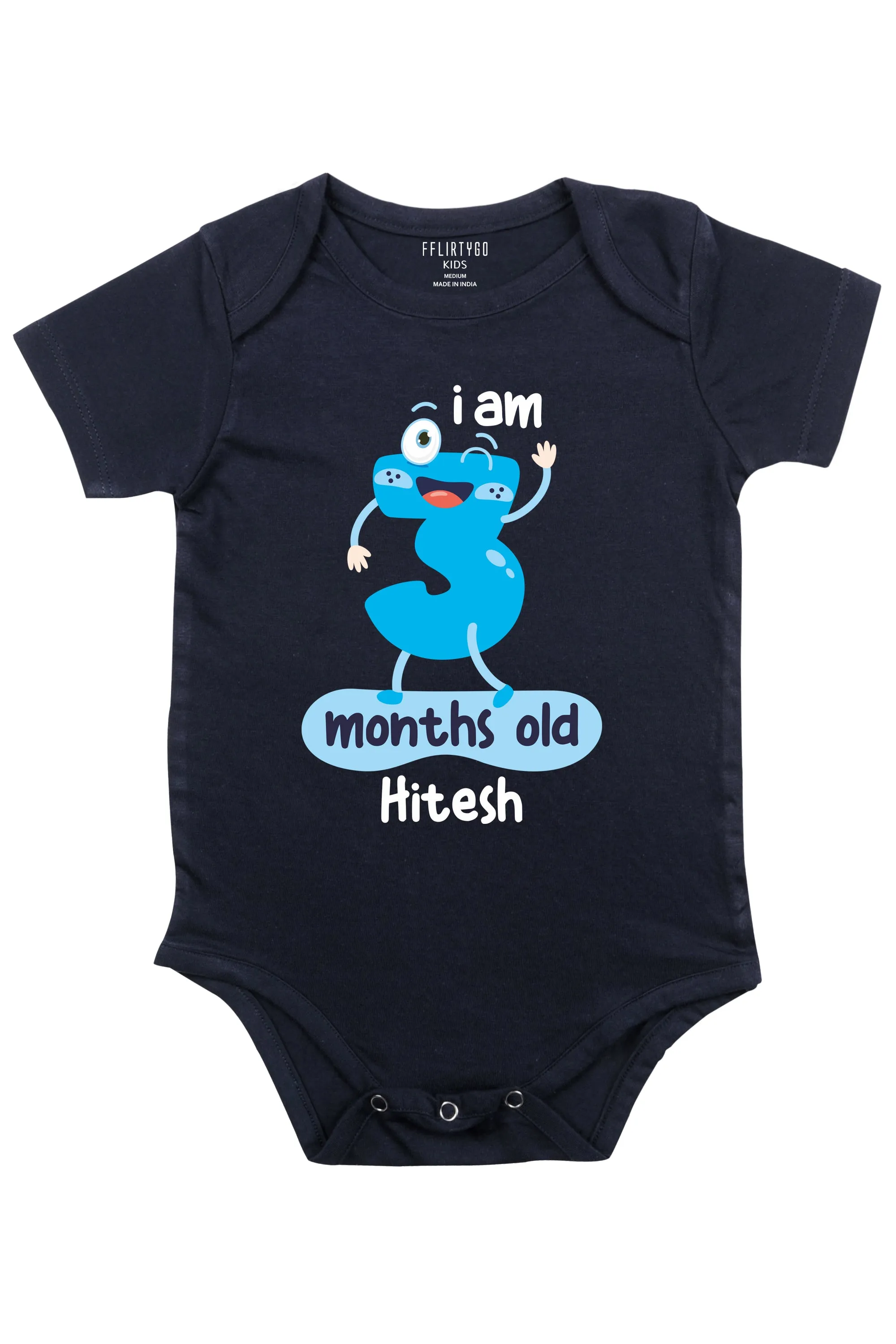 Three Months Milestone Baby Romper | Onesies w/ Custom Name