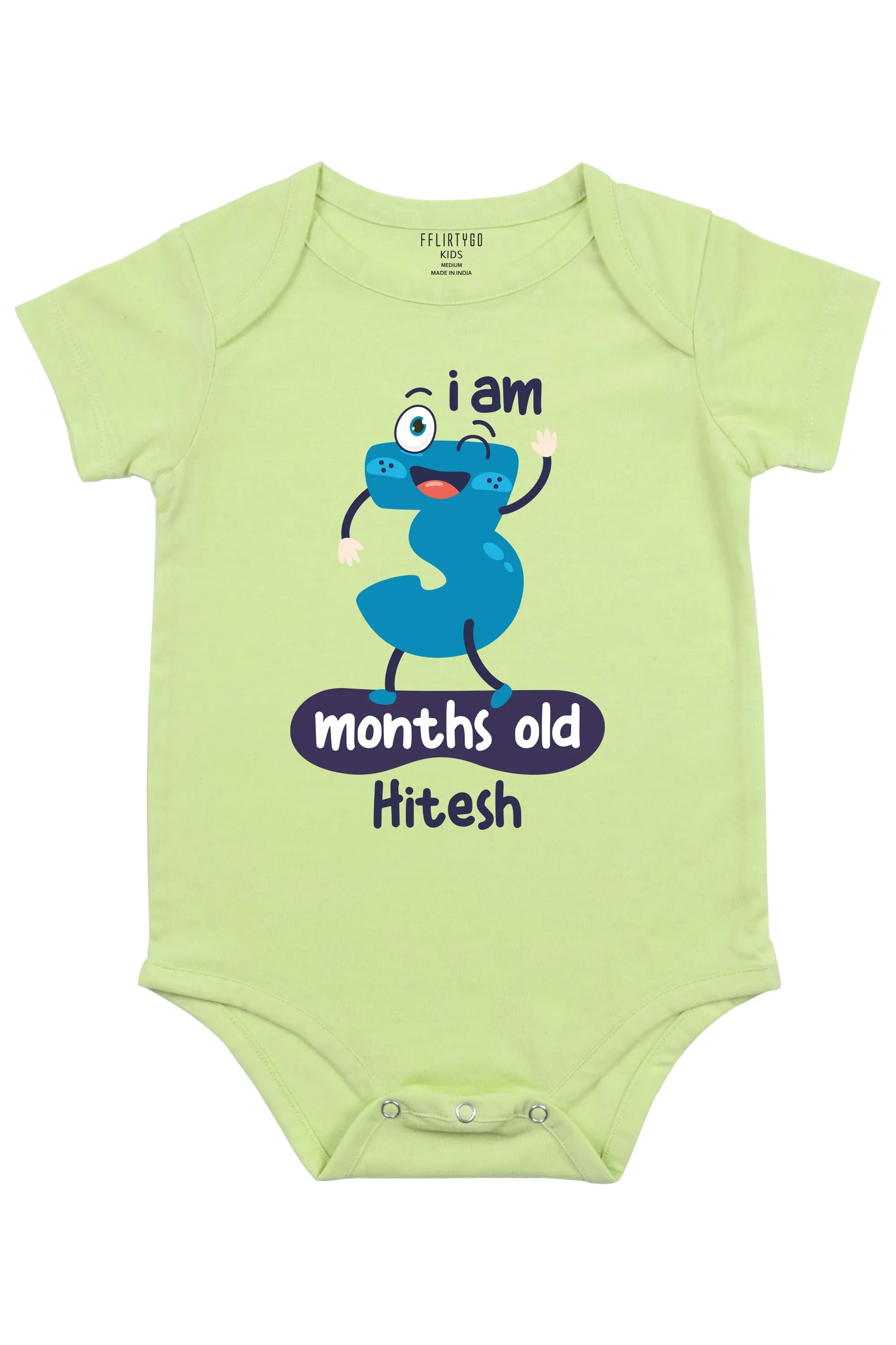 Three Months Milestone Baby Romper | Onesies w/ Custom Name