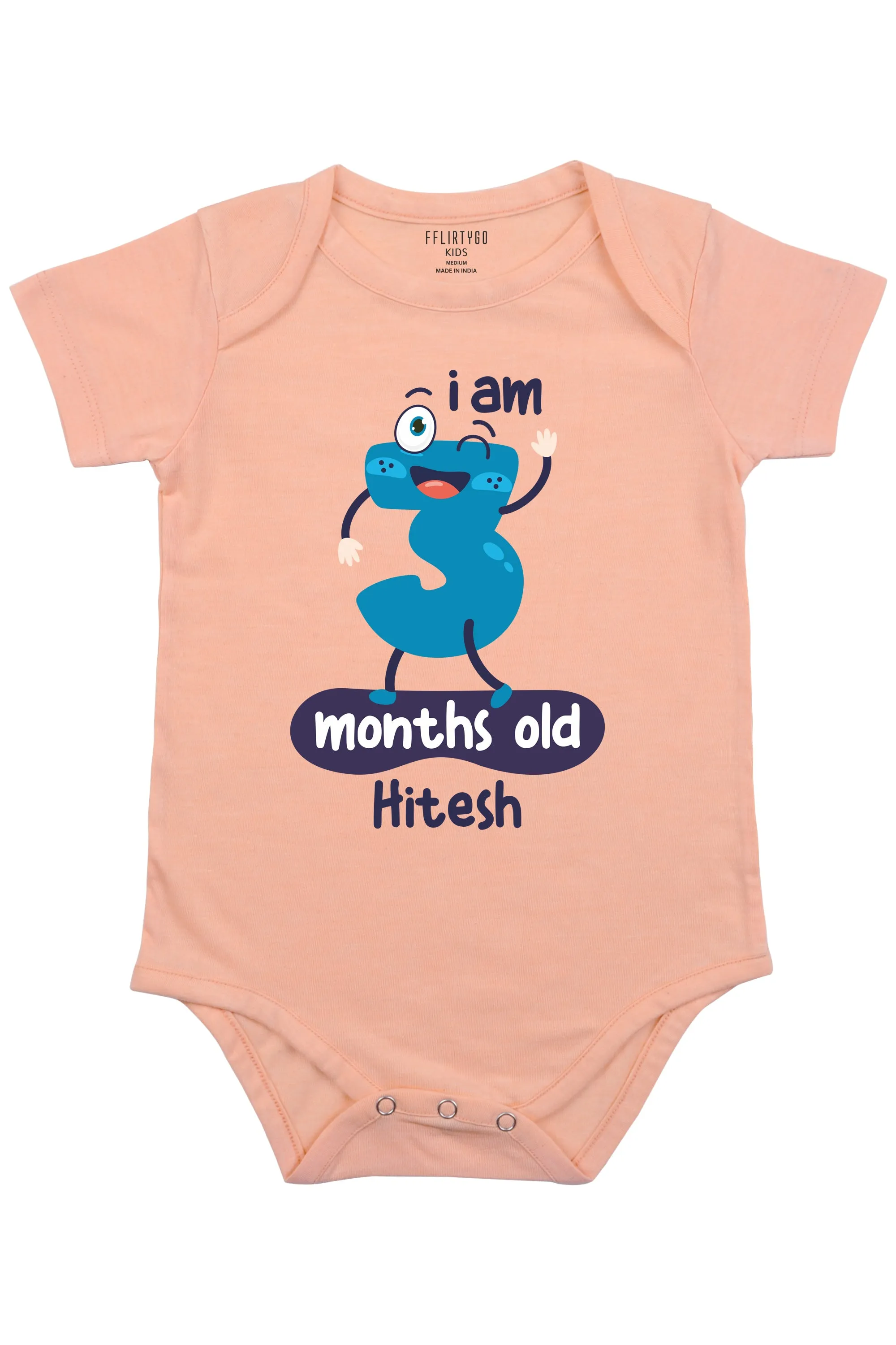 Three Months Milestone Baby Romper | Onesies w/ Custom Name