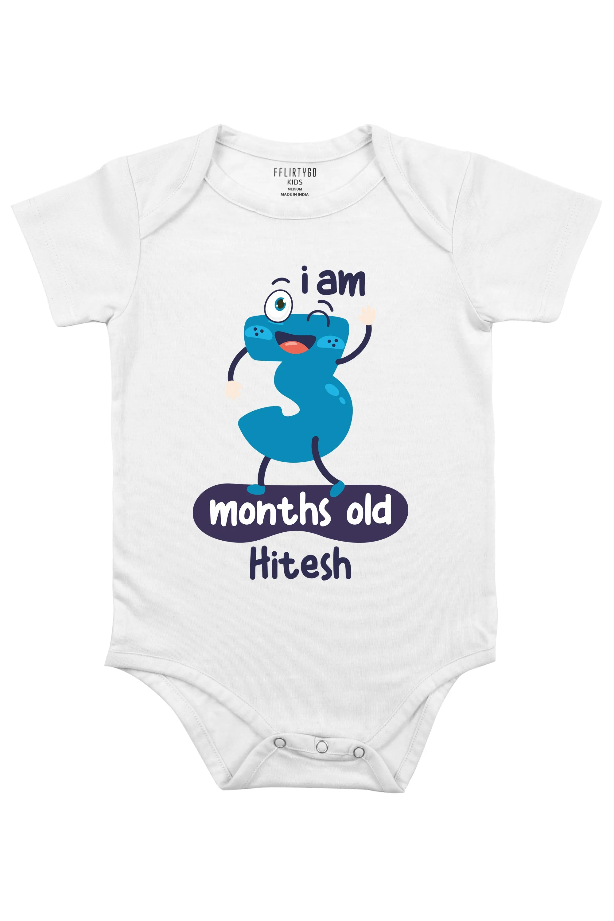 Three Months Milestone Baby Romper | Onesies w/ Custom Name