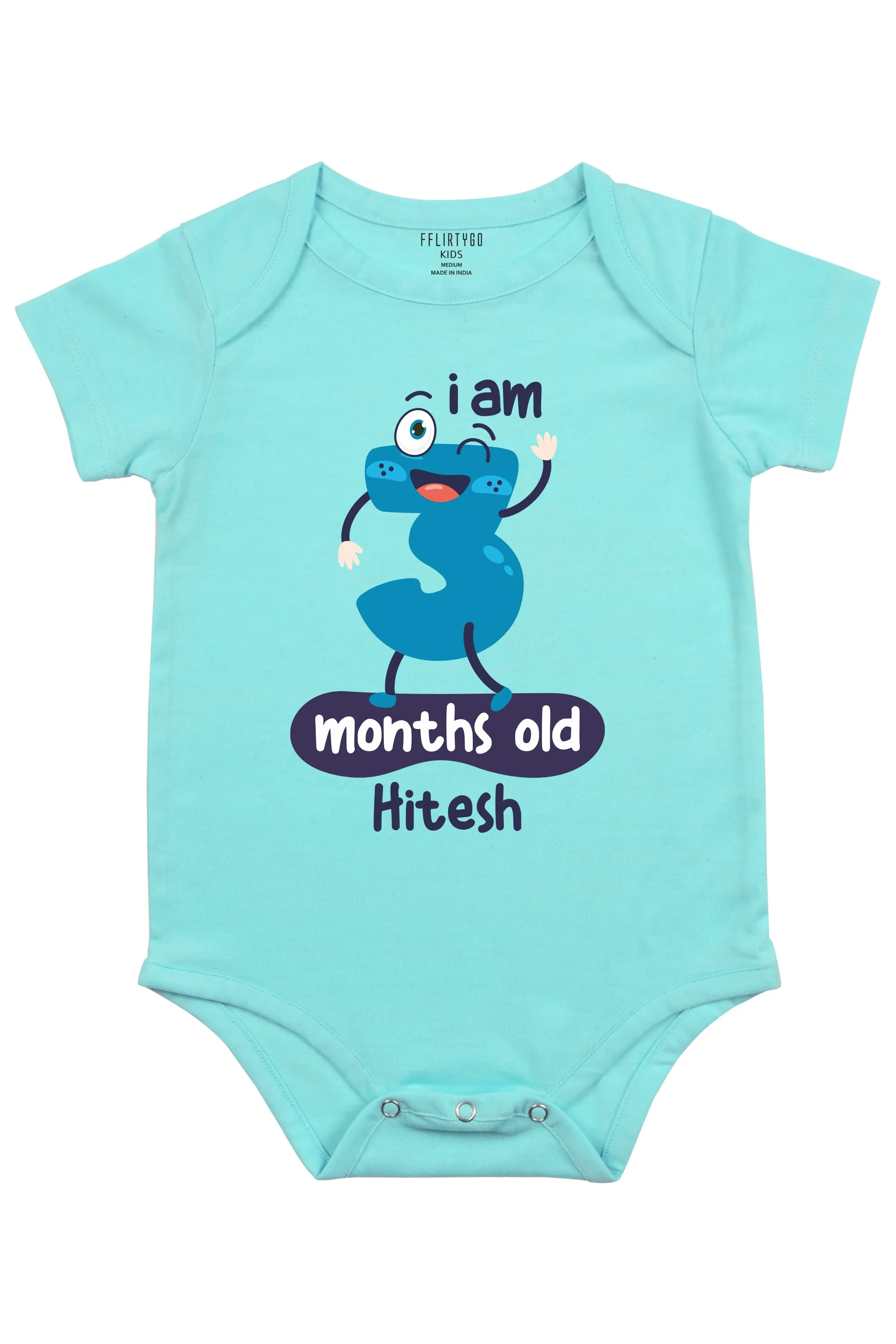 Three Months Milestone Baby Romper | Onesies w/ Custom Name