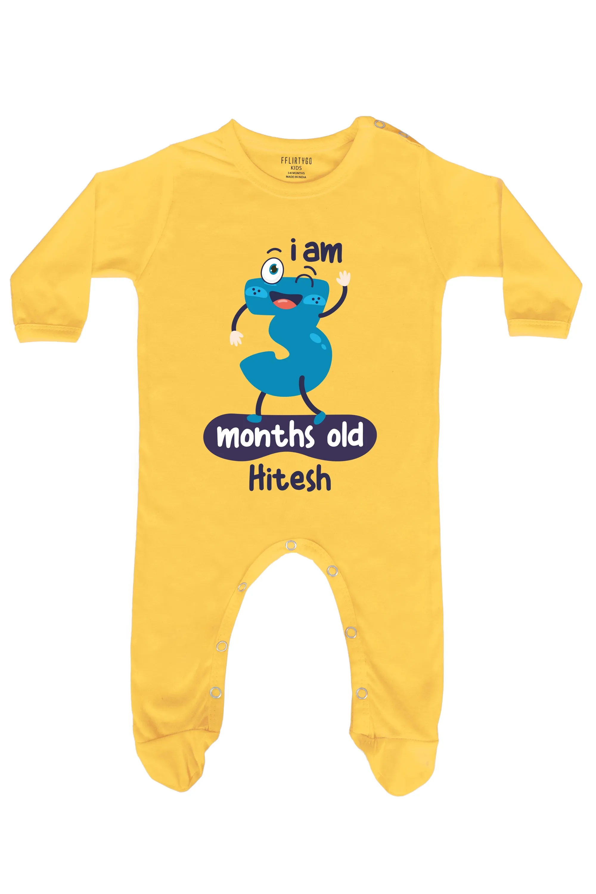 Three Months Milestone Baby Romper | Onesies w/ Custom Name