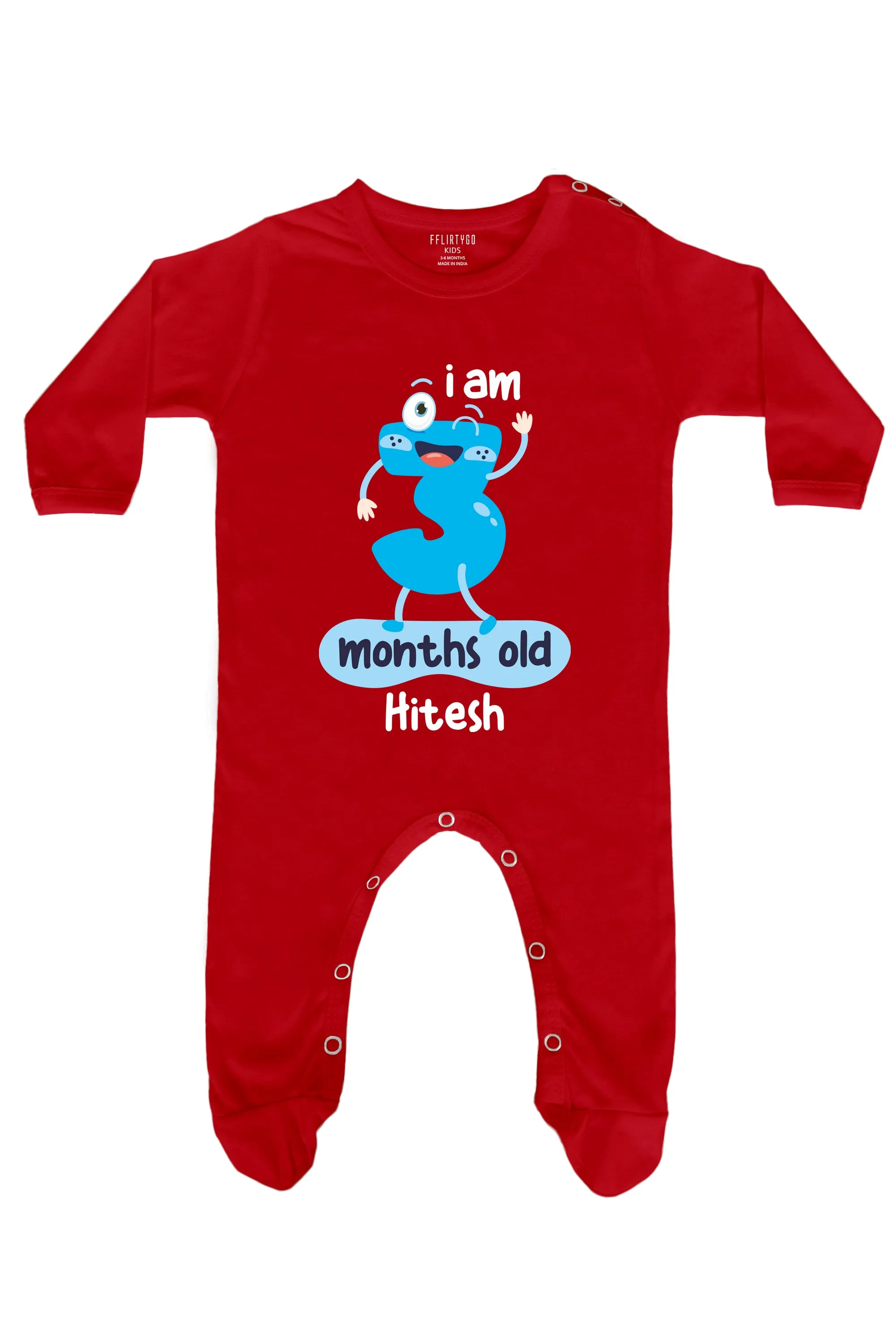 Three Months Milestone Baby Romper | Onesies w/ Custom Name