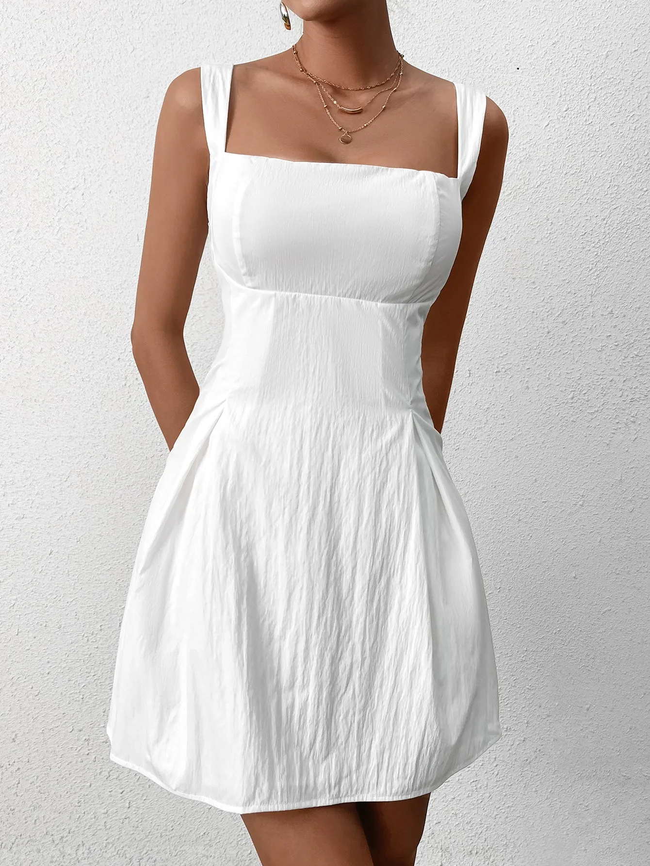 Tie Back Ruched Cami Bodycon Dress