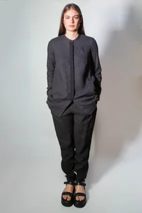 Transit Par Such Long Linen Linen Shirt in Black