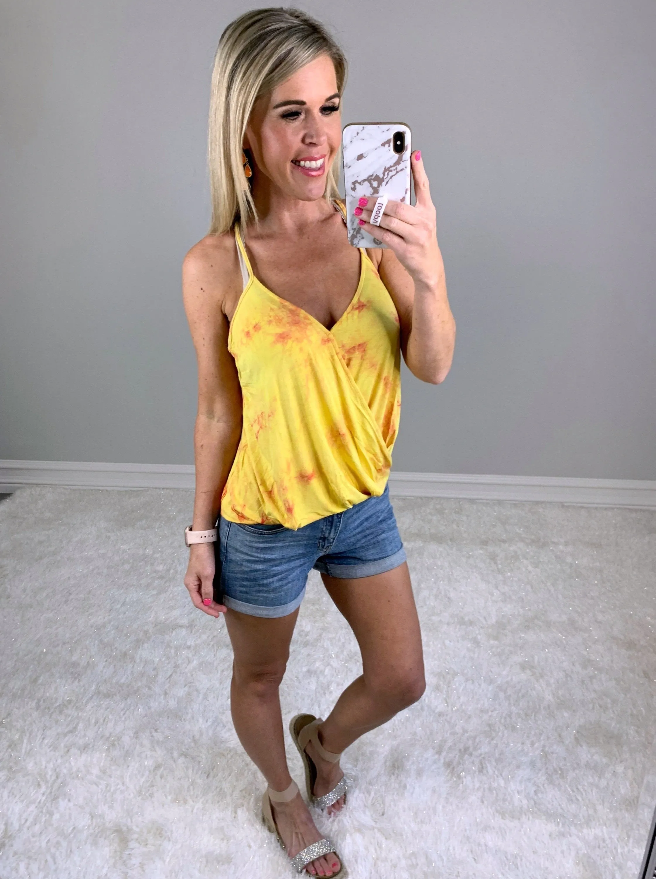 Tye Dye Twist Tank - Yellow