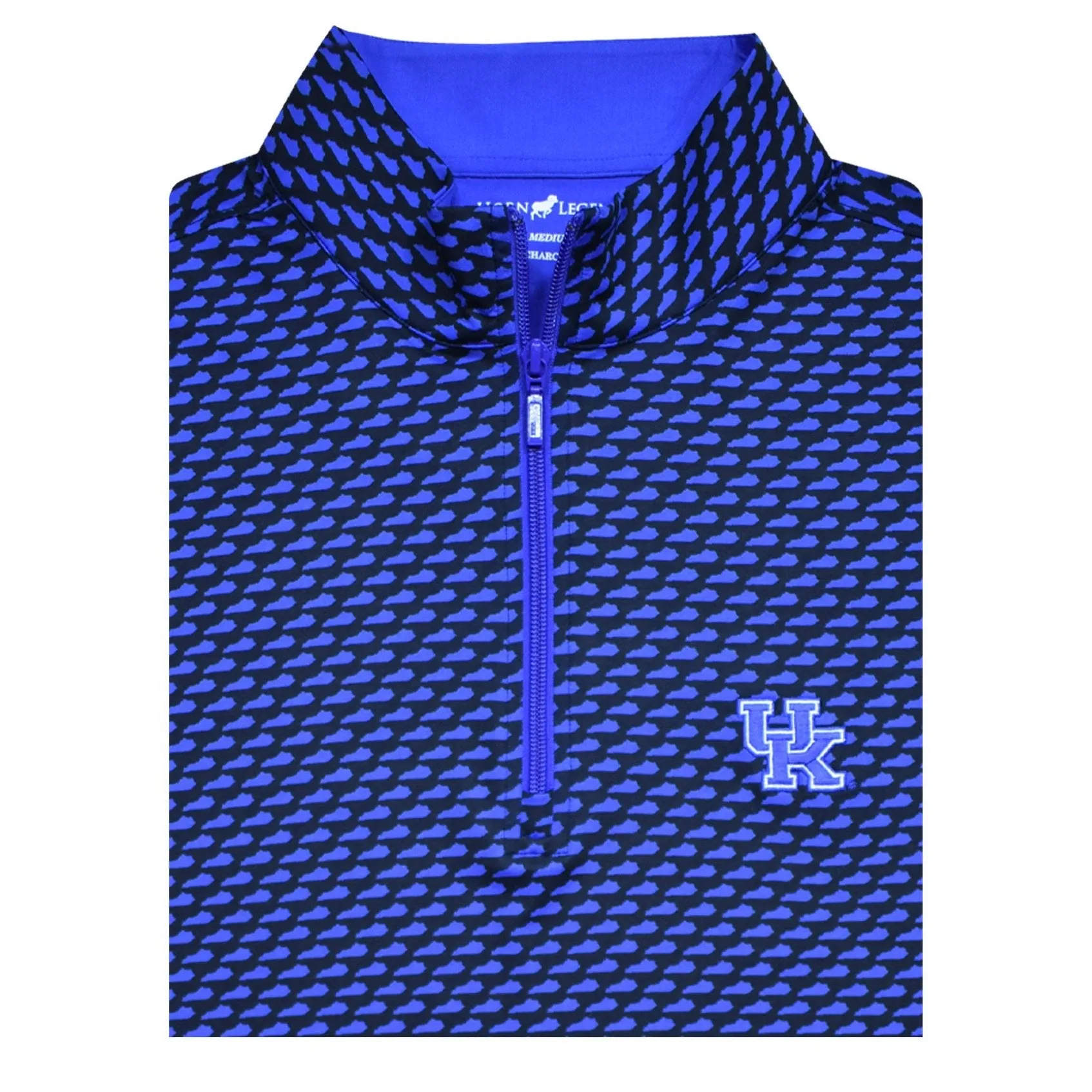 University of Kentucky Performance Bluegrass Quarter-Zip in Black/Blue by Horn Legend