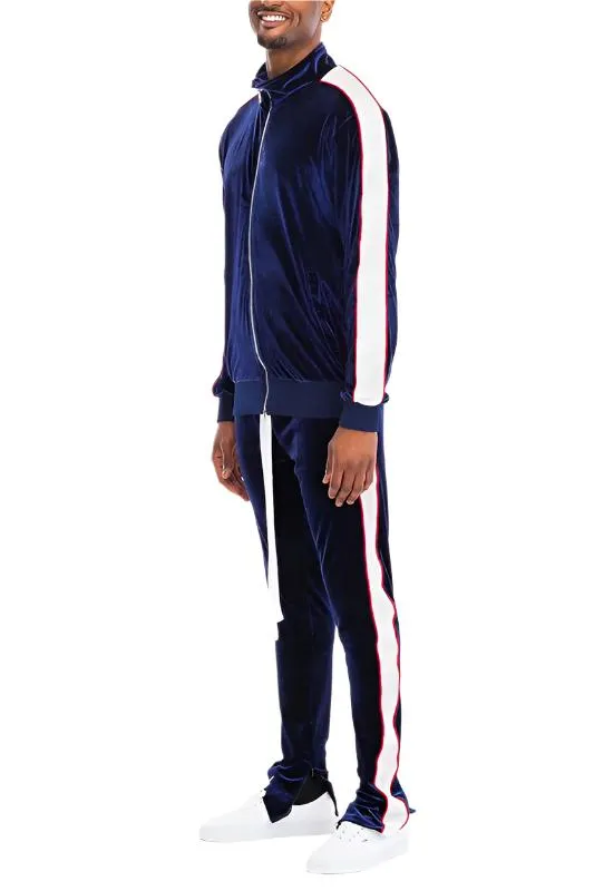 Velour Side Striped Track Suits for Men