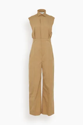 Veronica Smoking Jumpsuit in Camel