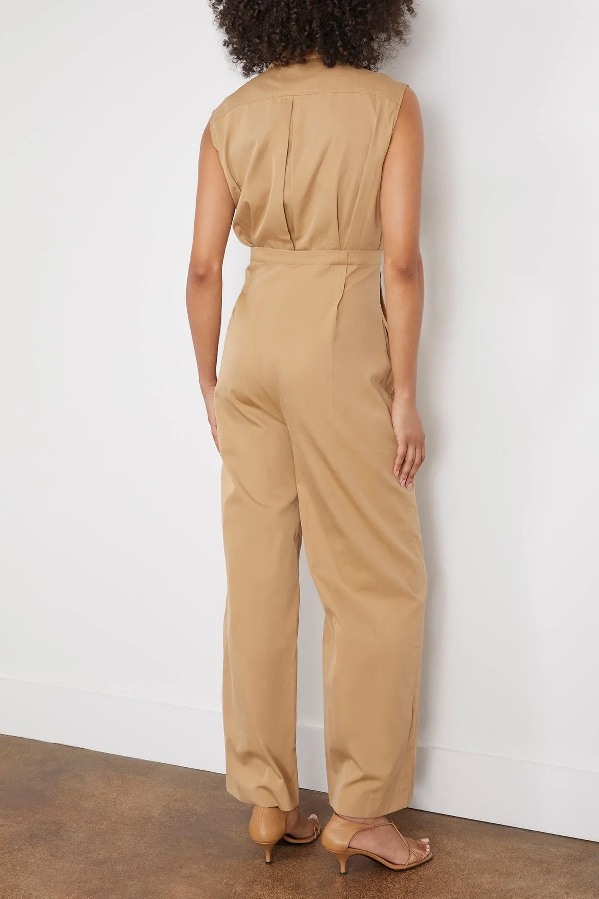 Veronica Smoking Jumpsuit in Camel