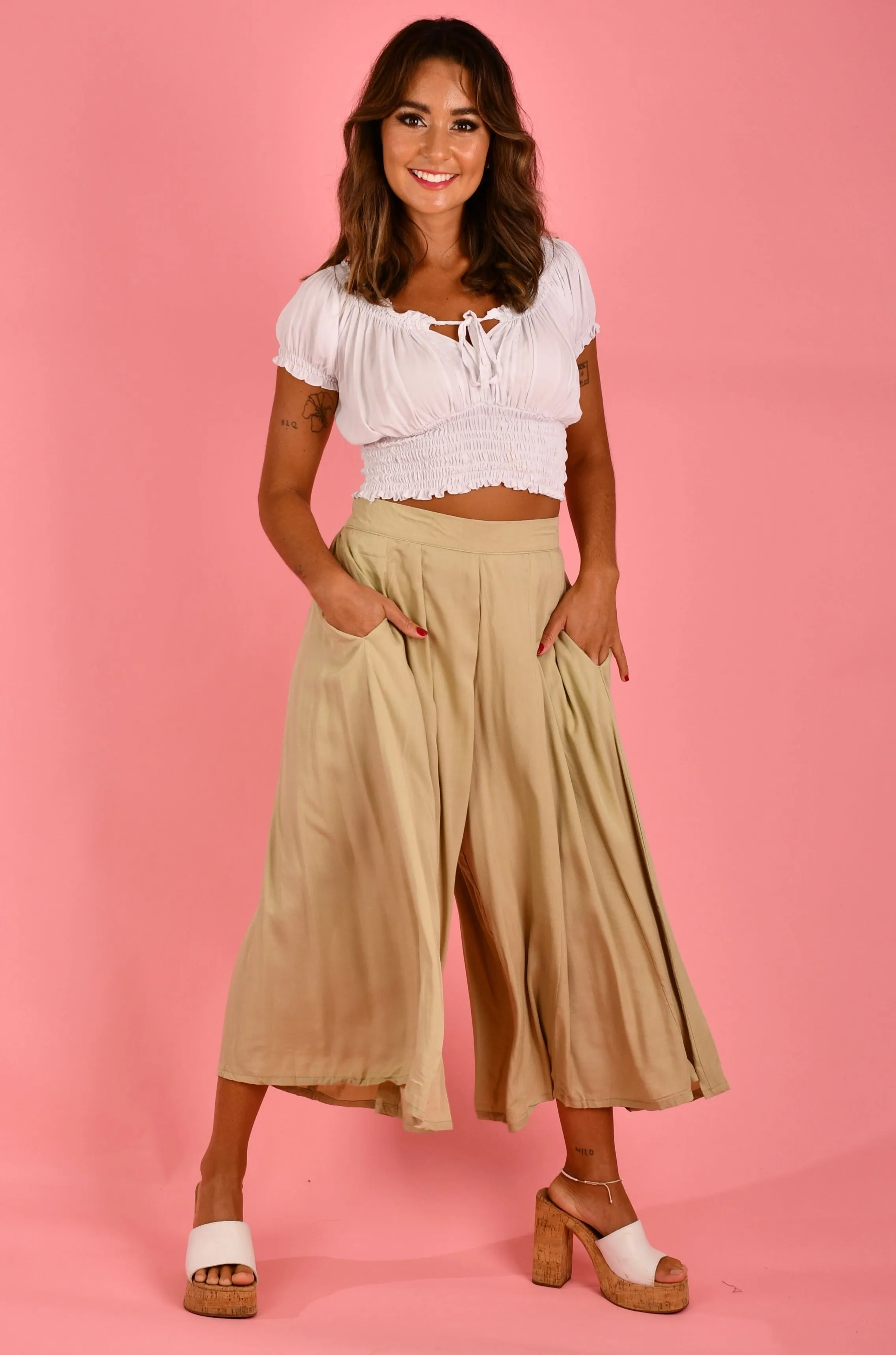 VGLP280 - CARMELLA PANT WITH POCKETS - NATURAL