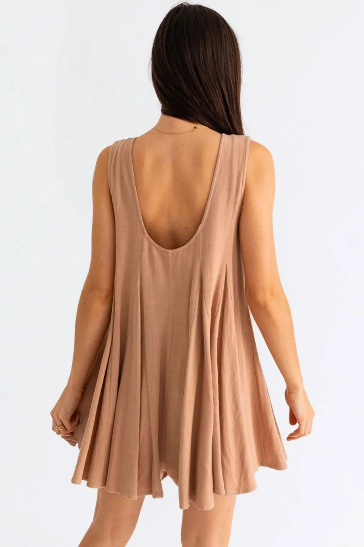 Western Woven Scoop Back Relaxed Flowy Romper