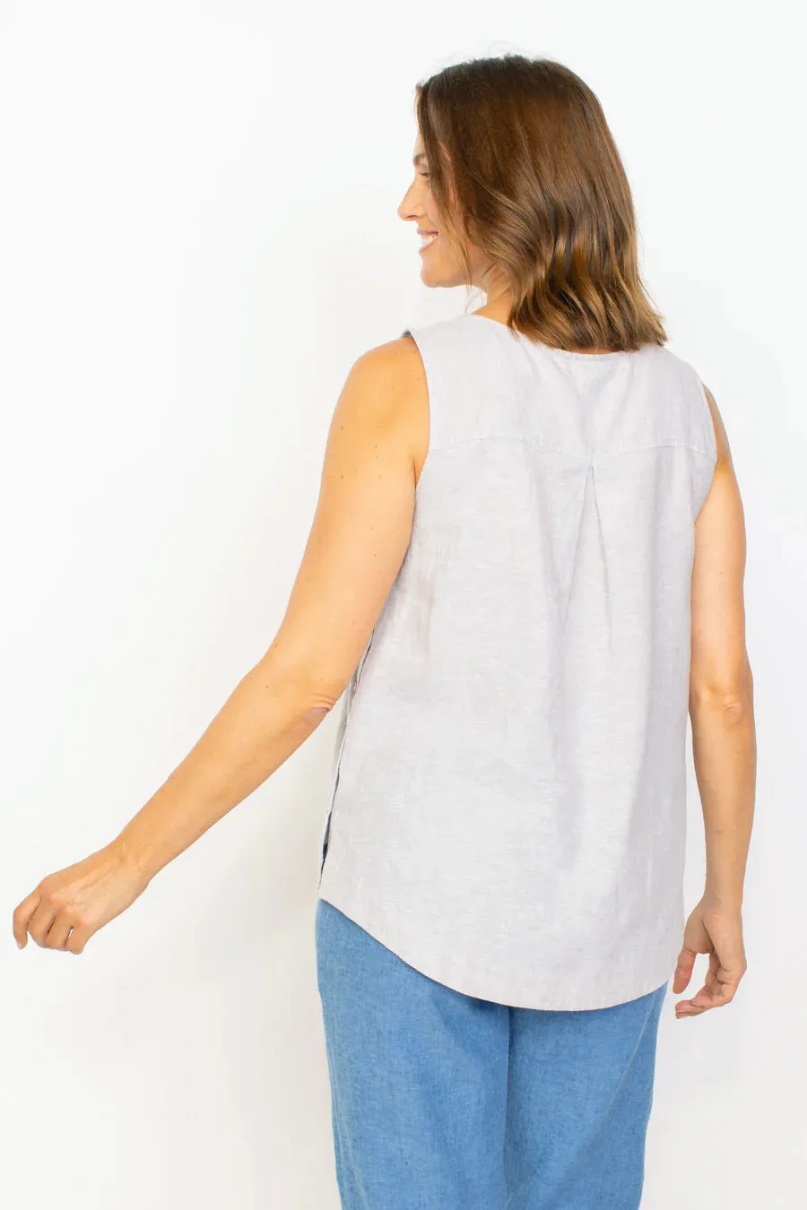 Women's Habitat Liv | Side Button Tank Top | Gull Grey