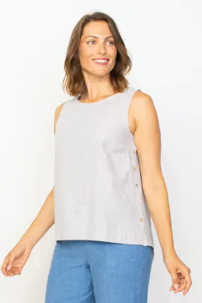 Women's Habitat Liv | Side Button Tank Top | Gull Grey