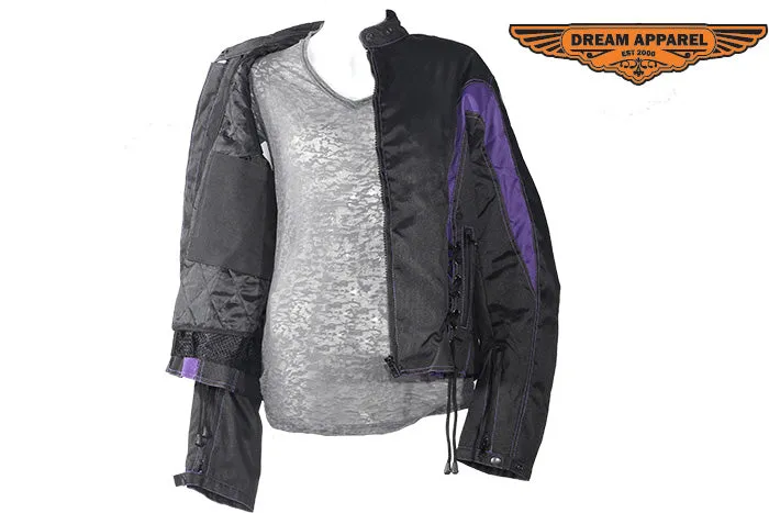 Womens Purple Textile Motorcycle Jacket