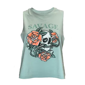 Women's Racerback Crop Tank - Sea Foam