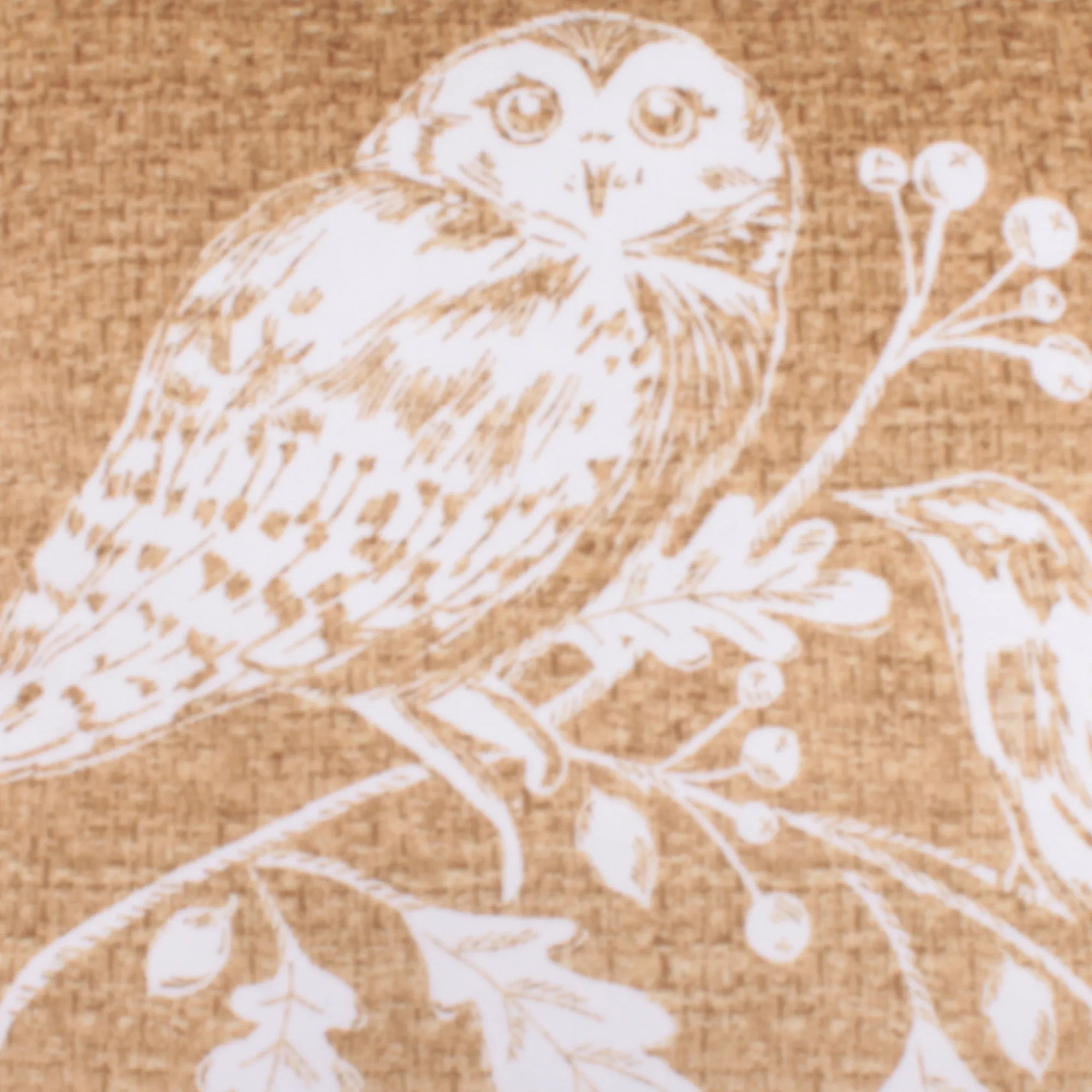 Woodland Owls Cushion by Dreams & Drapes Lodge in Ochre 43 x 43cm