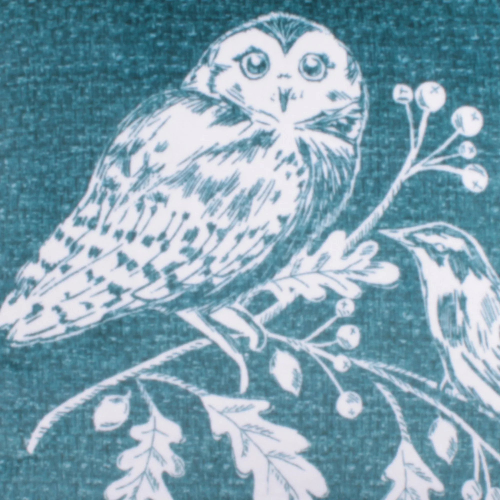 Woodland Owls Cushion by Dreams & Drapes Lodge in Teal 43 x 43cm