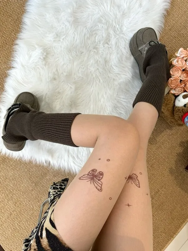 Y2k butterfly tattoo tights