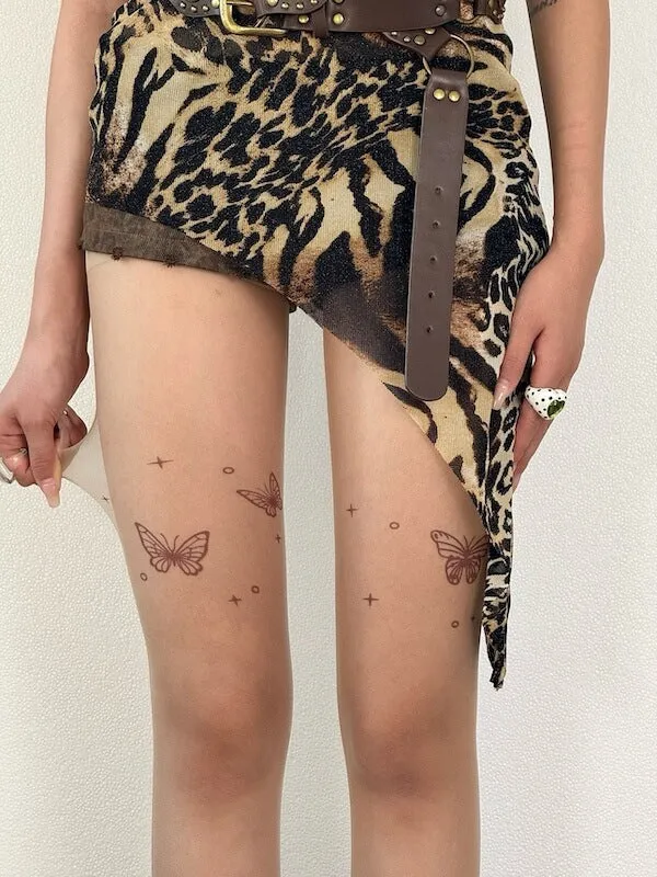 Y2k butterfly tattoo tights