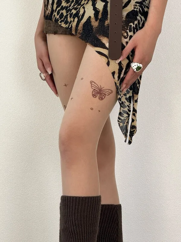 Y2k butterfly tattoo tights