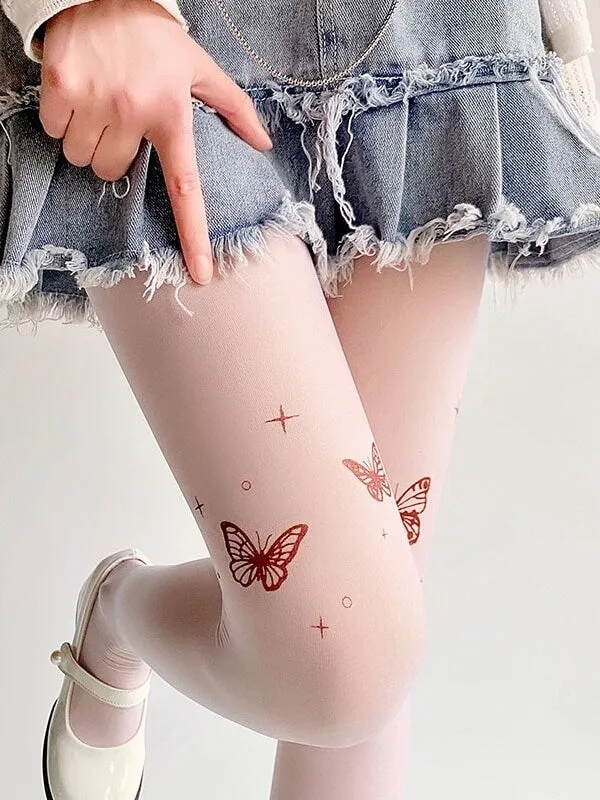 Y2k butterfly tattoo tights