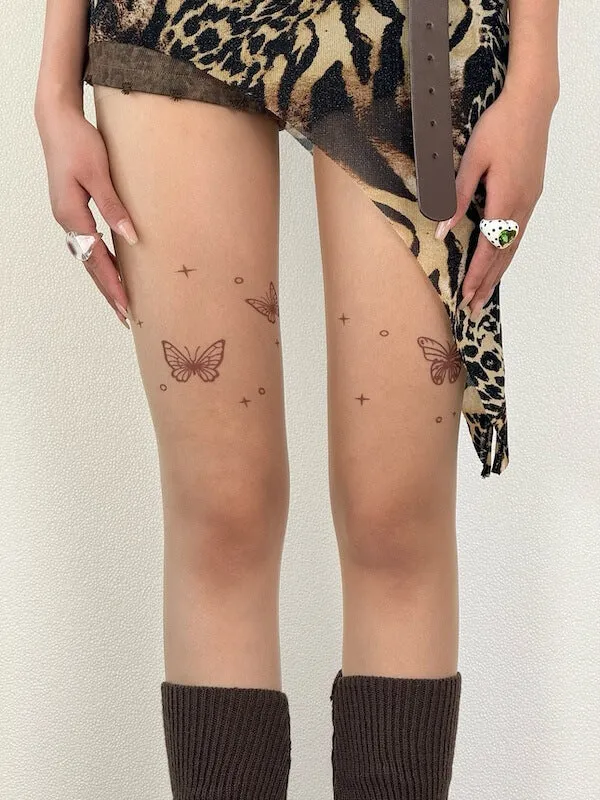 Y2k butterfly tattoo tights